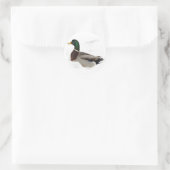 Duck in Snow Ronde Sticker (Tas)