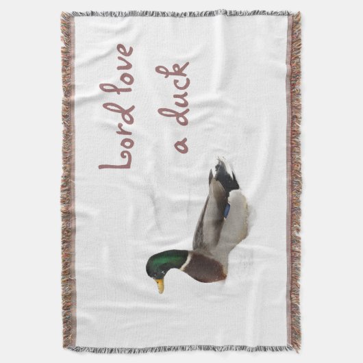 Duck in Snow Throw Blanket Deken (Voorkant Verticaal)