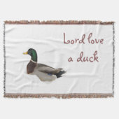 Duck in Snow Throw Blanket Deken (Voorkant)
