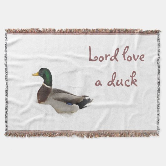 Duck in Snow Throw Blanket Deken (Voorkant)