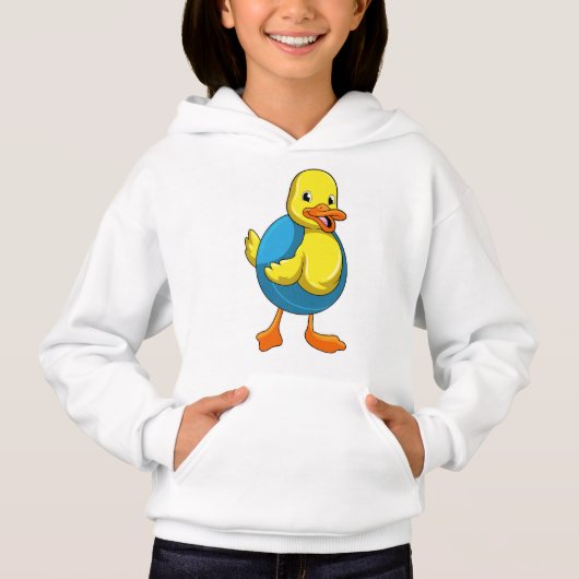 Duck in Swimming met Swim ring (Voorkant)