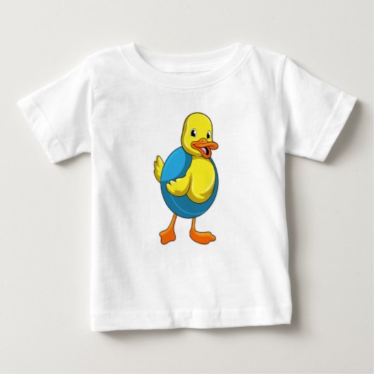 Duck in Swimming met Swim ring (Voorkant)