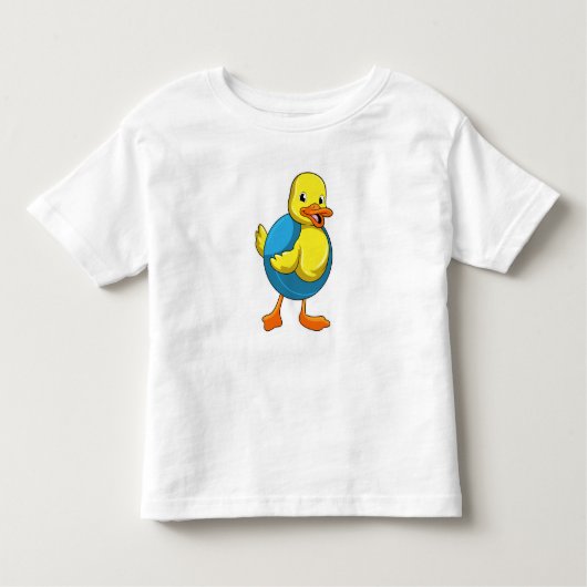 Duck in Swimming met Swim ring Kinder Shirts (Voorkant)