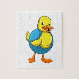 Duck in Swimming met Swim ring Legpuzzel