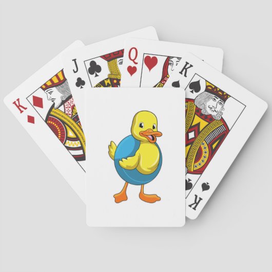 Duck in Swimming met Swim ring Pokerkaarten (Achterkant)