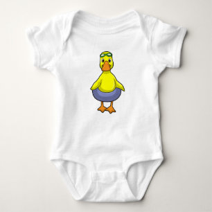 Duck in Swimming met Swim ring Romper