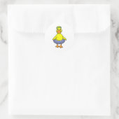 Duck in Swimming met Swim ring Ronde Sticker (Tas)