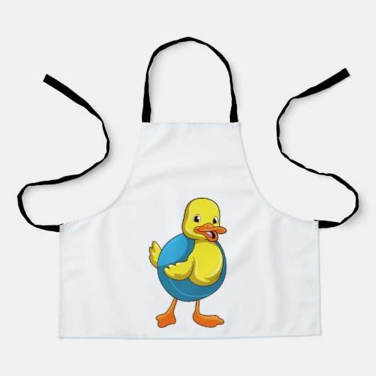 Duck in Swimming met Swim ring Schort (Voorkant)
