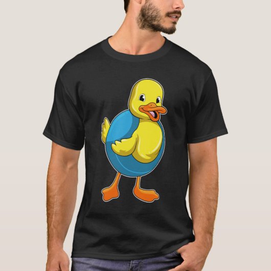 Duck in Swimming met Swim ring T-shirt (Voorkant)