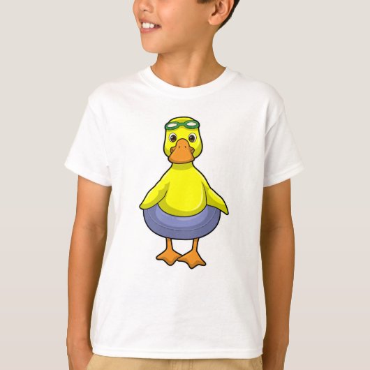 Duck in Swimming met Swim ring T-shirt (Voorkant)