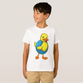 Duck in Swimming met Swim ring T-shirt (Voorkant volledig)