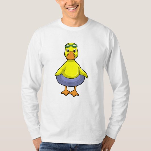 Duck in Swimming met Swim ring T-shirt (Voorkant)