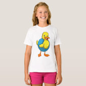 Duck in Swimming met Swim ring T-shirt (Voorkant volledig)