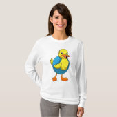 Duck in Swimming met Swim ring T-shirt (Voorkant volledig)