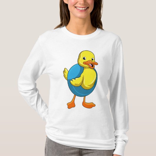 Duck in Swimming met Swim ring T-shirt (Voorkant)