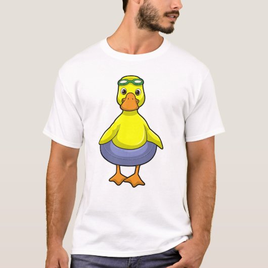 Duck in Swimming met Swim ring T-shirt (Voorkant)