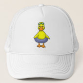 Duck in Swimming met Swim ring Trucker Pet (Voorkant)