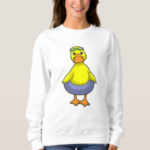 Duck in Swimming met Swim ring Trui