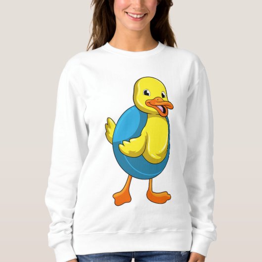 Duck in Swimming met Swim ring Trui (Voorkant)