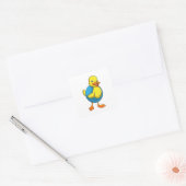 Duck in Swimming met Swim ring Vierkante Sticker (Envelop)