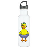 Duck in Swimming met Swim ring Waterfles (Voorkant)