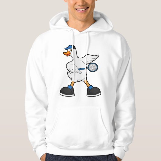 Duck in Tennis met Tennis racket & Pet Hoodie (Voorkant)