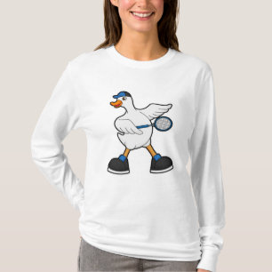 Duck in Tennis met Tennis racket & Pet T-shirt