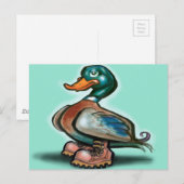Duck in Work Boots Briefkaart (Voorkant / Achterkant)