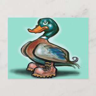 Duck in Work Boots Briefkaart