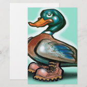 Duck in Work Boots Briefpapier (Voorkant / Achterkant)