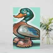 Duck in Work Boots Briefpapier (Staand voorkant)
