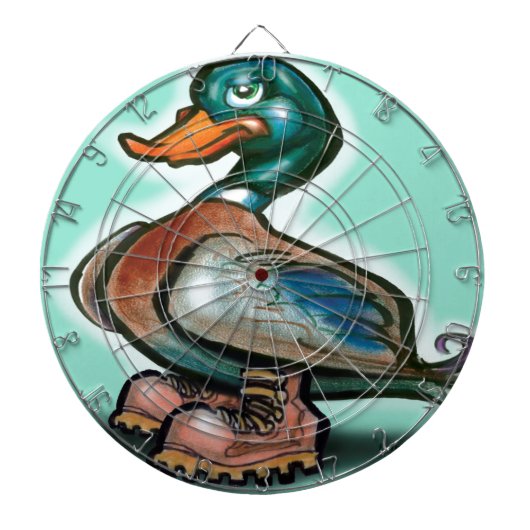 Duck in Work Boots Dartbord (Voorkant)