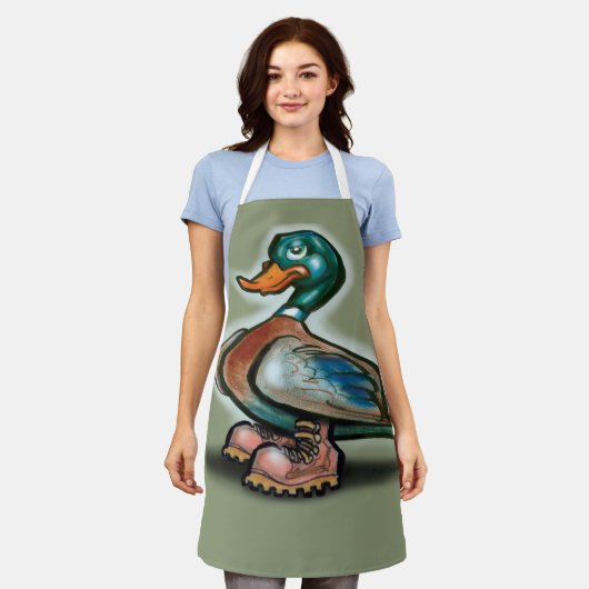 Duck in Work Boots Schort (Gedragen)
