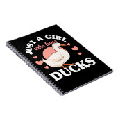 Duck is gewoon een meisje dat van Ducks Girls houd Notitieboek (Rechterzijde)