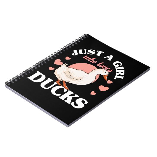 Duck is gewoon een meisje dat van Ducks Girls houd Notitieboek (Linkerzijde)