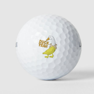 Duck Ja Funny Banana Duck Kawaii Illustration Golfballen