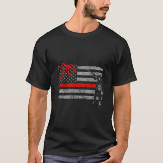 Duck-jacht met dunne rode lijn t-shirt