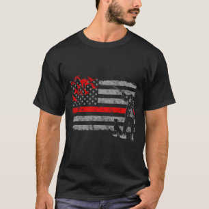 Duck-jacht met dunne rode lijn t-shirt
