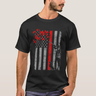 Duck-jacht met dunne rode lijn t-shirt