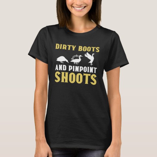 Duck jacht vuile laarzen en pinpoint shoots 2 t-shirt (Voorkant)