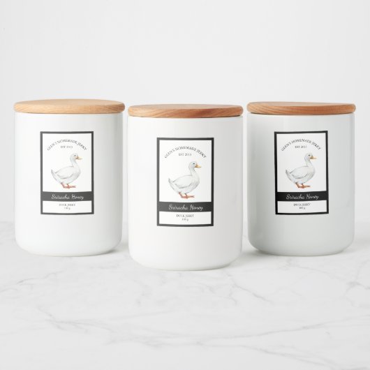 Duck Jerky Label Voedselcontainer Etiket (Flessen)