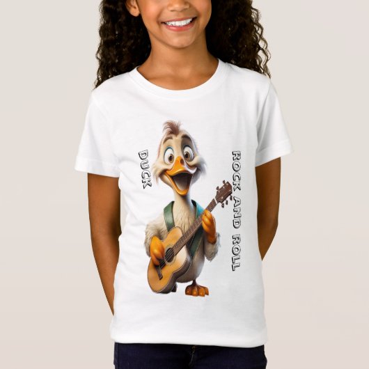 Duck karikatuur gitaar Cartoon T-shirt (Voorkant)