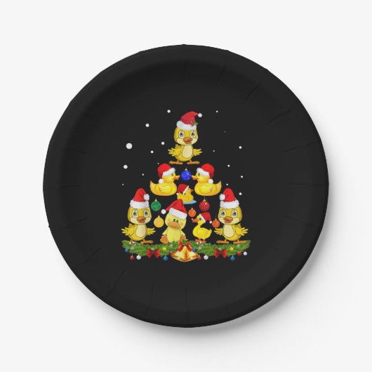 Duck kerstboom papieren bordje (Voorkant)