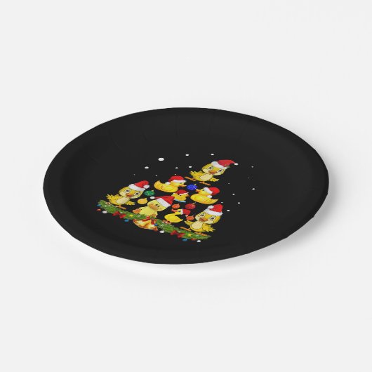 Duck kerstboom papieren bordje (Gekanteld)