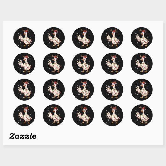 Duck Kerstboom Reindekerlampjes Ronde Sticker (Vel)