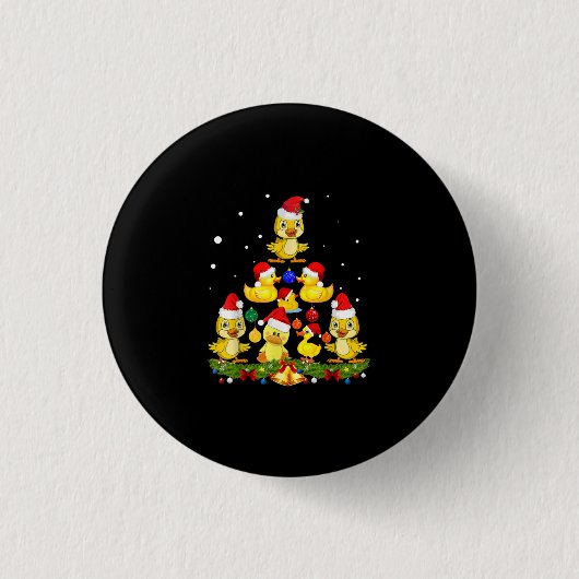 Duck kerstboom ronde button 3,2 cm (Voorkant)