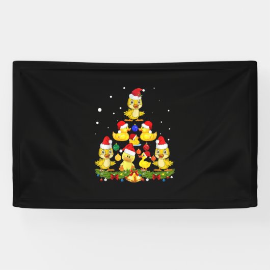 Duck kerstboom spandoek (Horizontaal)