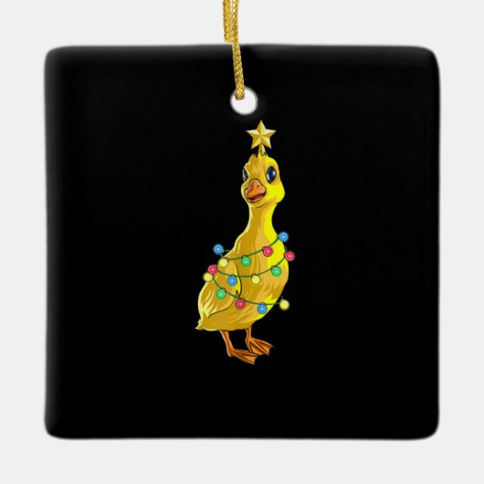 Duck kerstboom T Lights Decor Star-cadeaus Keramisch Ornament (Voorkant)