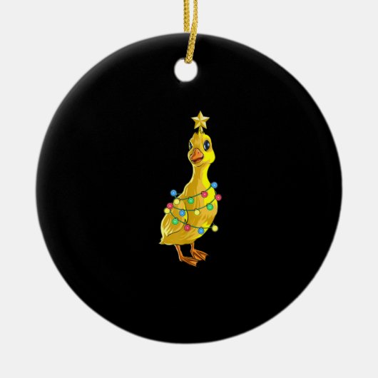 Duck kerstboom T Lights Decor Star-cadeaus Keramisch Ornament (Voorkant)