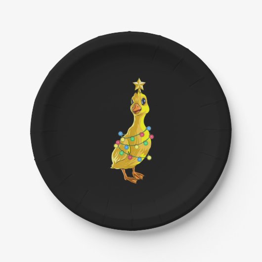 Duck kerstboom T Lights Decor Star-cadeaus Papieren Bordje (Voorkant)